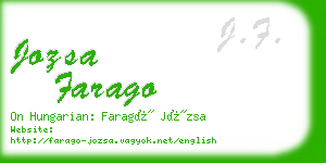 jozsa farago business card